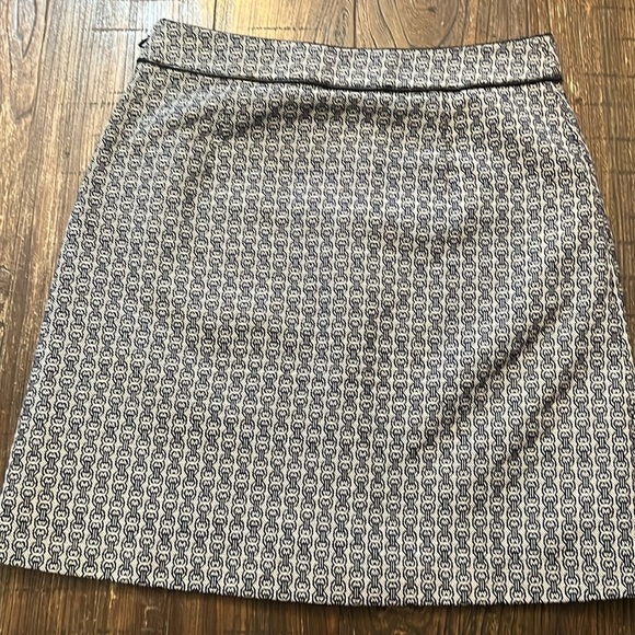 Tory Burch Chaumont A-Line Short Skirt Zip Front Horse Bit Print Navy Size 8 - Picture 10 of 12